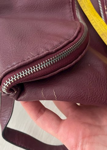 Bordo Deri Kadın Sırt Çantası - Görsel 6