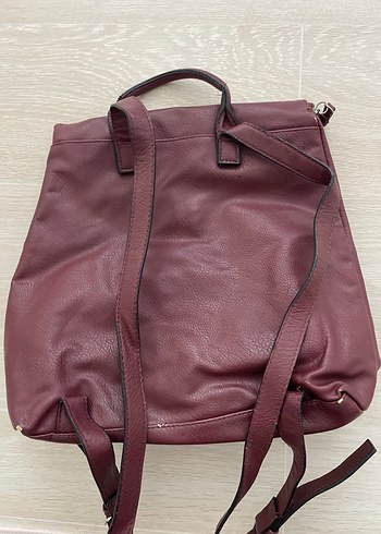 Bordo Deri Kadın Sırt Çantası - Görsel 2