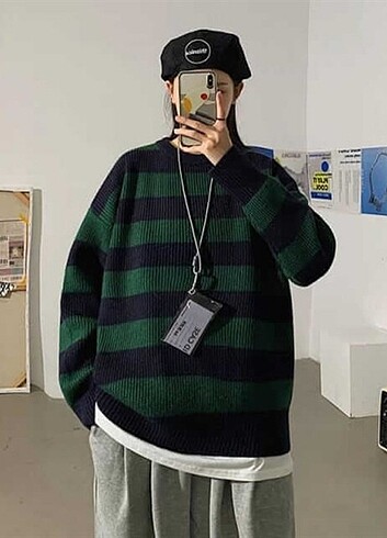 Streetwear Oversize Kazak-Standart-Yeşil-Siyah