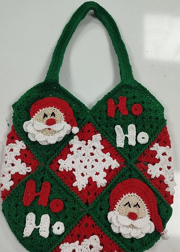 Noel yeniyıl Örgü tasarım bohem Çanta - Görsel 6