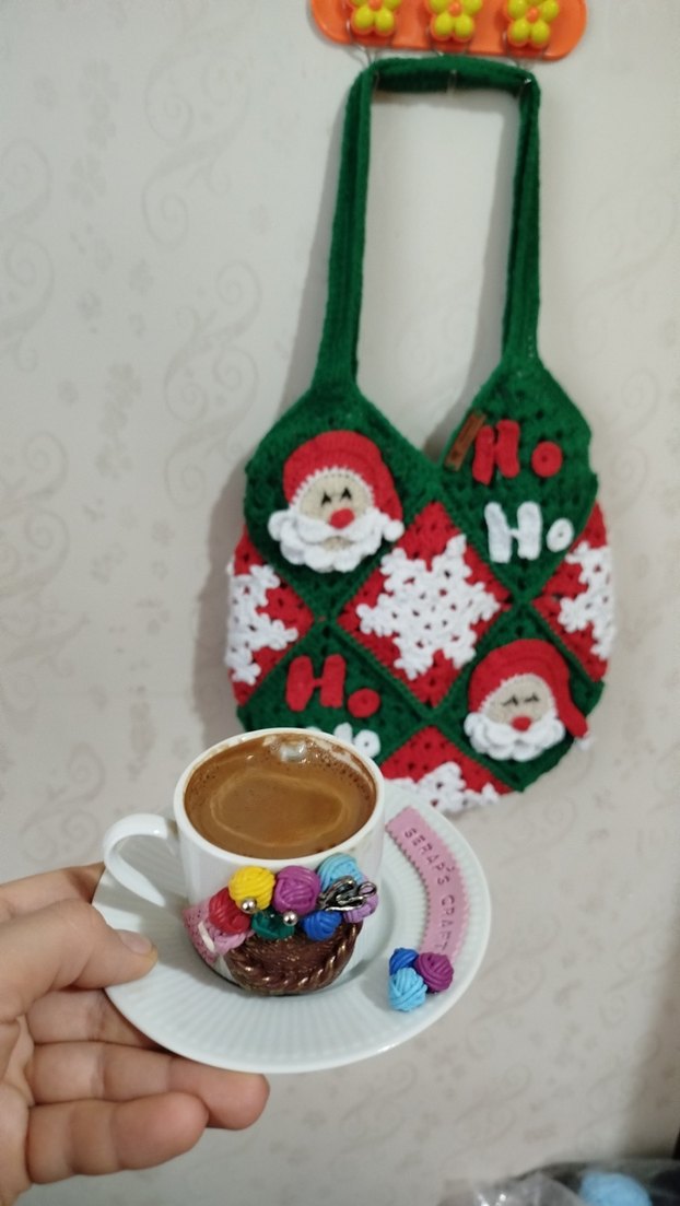 Noel yeniyıl Örgü tasarım bohem Çanta - Görsel 5