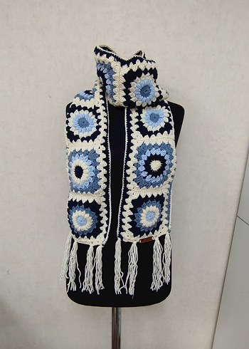 Kadın Çok Renkli Örgü Bohem Şal - Görsel 2