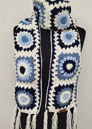 Kadın Çok Renkli Örgü Bohem Şal - Görsel 3