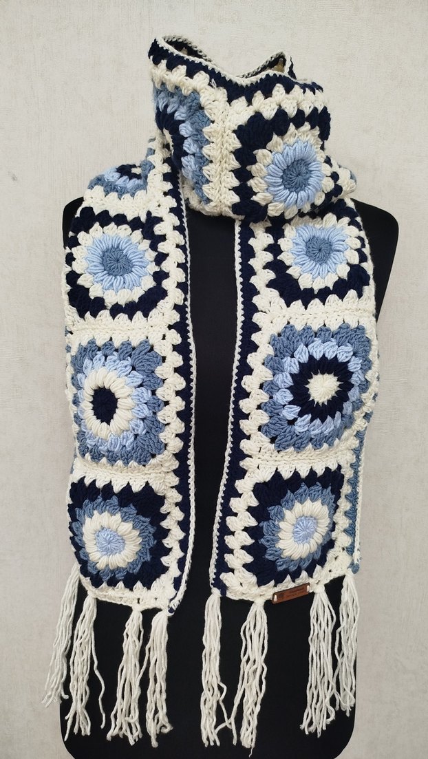 Kadın Çok Renkli Örgü Bohem Şal - Görsel 3