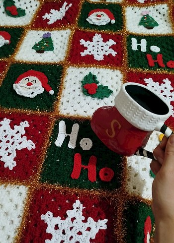 Çok Renkli Nakışlı Yılbaşı Battaniyesi - Görsel 4