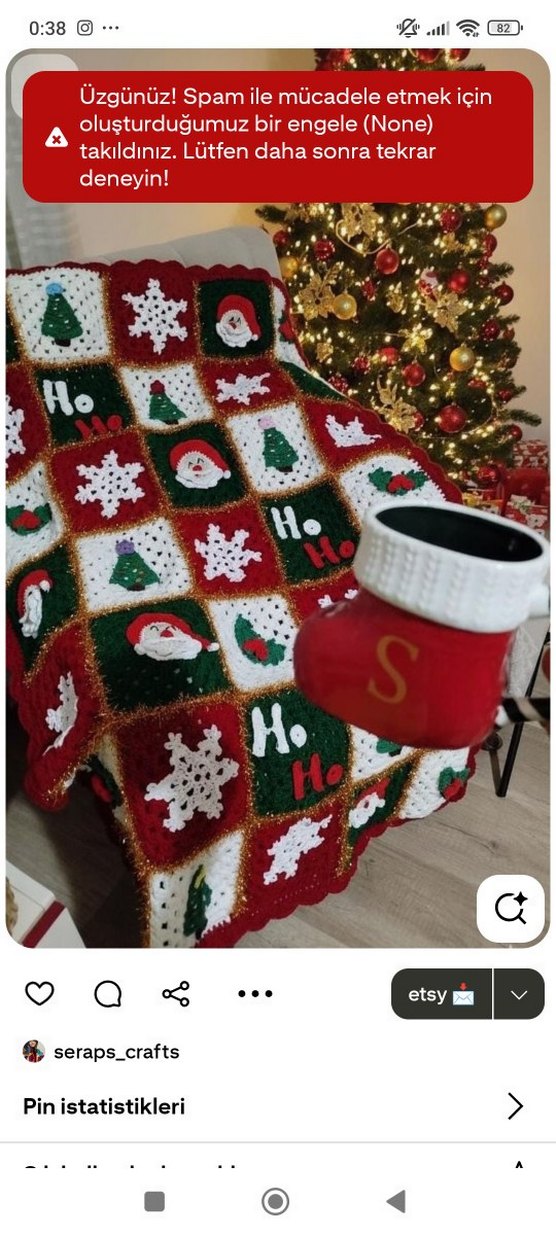 Çok Renkli Nakışlı Yılbaşı Battaniyesi - Görsel 2