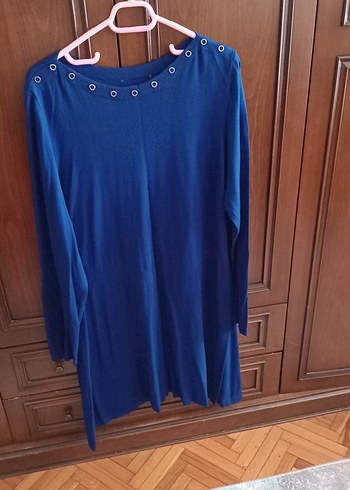 LC Waikiki Uzun Kollu Düğmeli Mavi Tunik