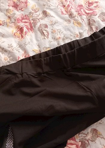 Kadın Siyah Uzun Spor Kumaş Pantolon - Görsel 3