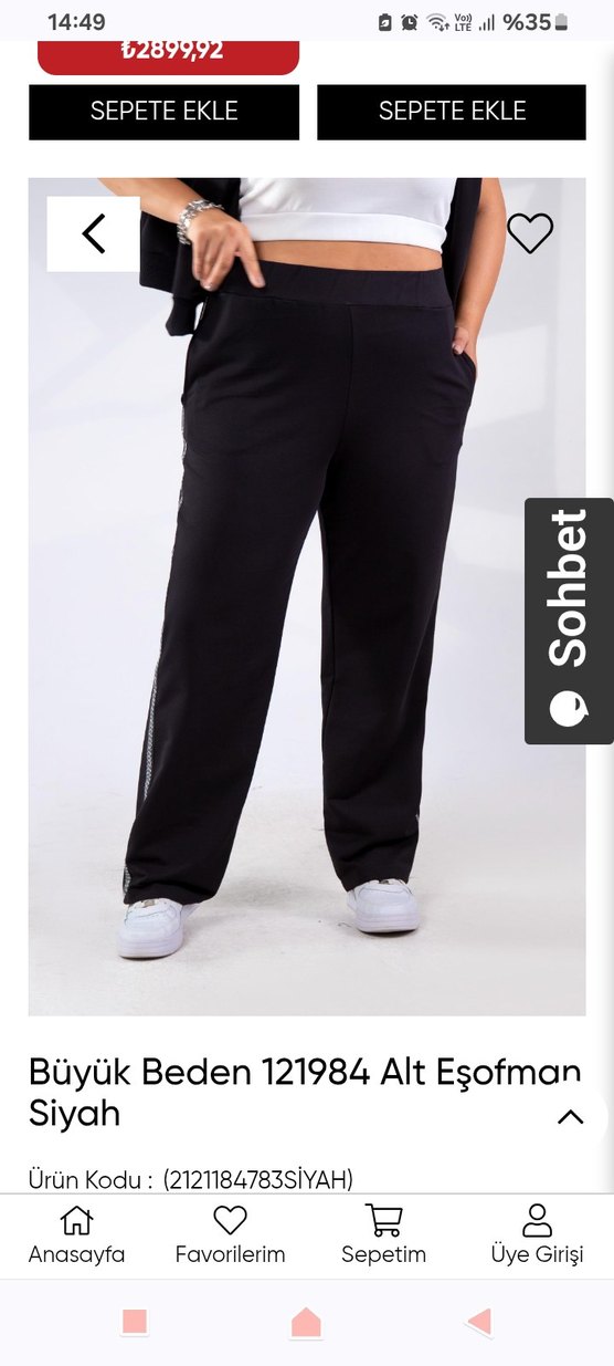 Kadın Siyah Uzun Spor Kumaş Pantolon - Görsel 5