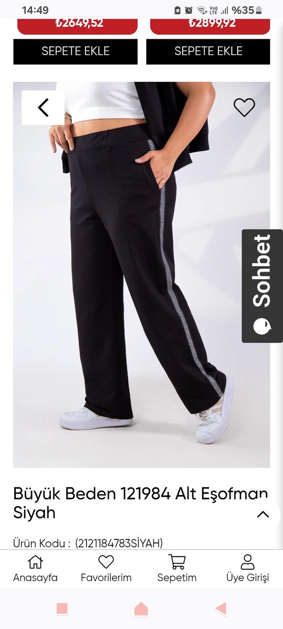 Kadın Siyah Uzun Spor Kumaş Pantolon - Görsel 4