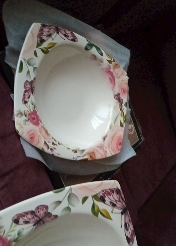 modern çiçek desenli servis takımı - Görsel 3