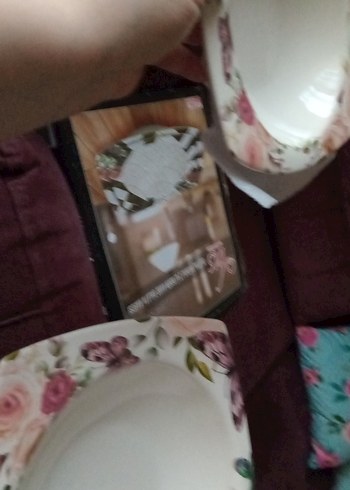 modern çiçek desenli servis takımı - Görsel 4