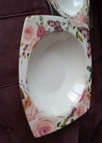 modern çiçek desenli servis takımı - Görsel 2