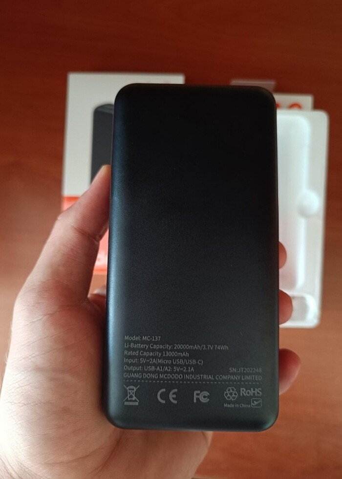 Mcdodo 20binlik powerbank typce kablolu - Görsel 2