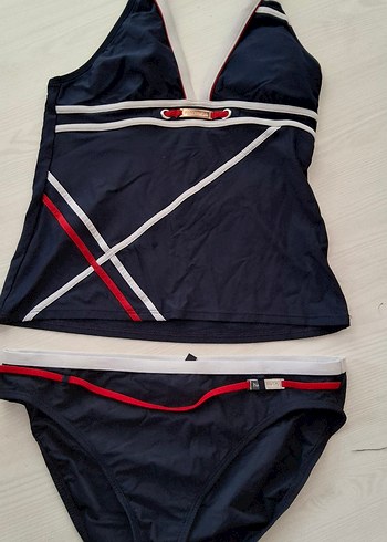 Kadın Lacivert Kemerli Mini Mayo - Görsel 2