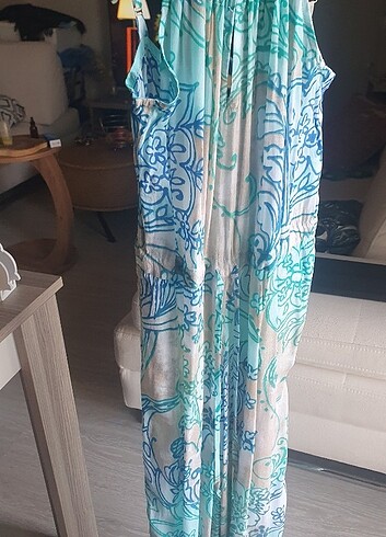 m Beden çeşitli Renk Mavi yeşil desenli tulum