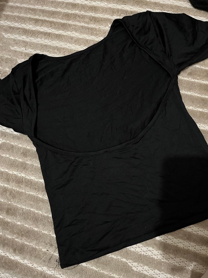 Siyah V Yaka Uzun Kollu Kadın Bluz - Görsel 2