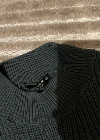 Gri Örgü Kadın Triko Kazak - Görsel 2