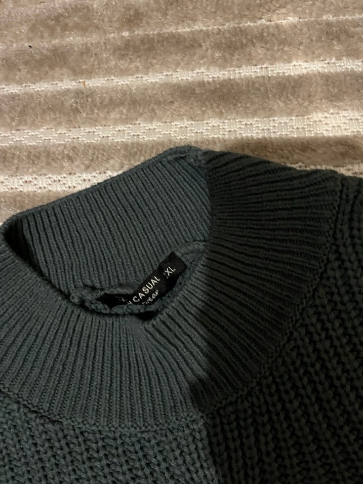 Gri Örgü Kadın Triko Kazak - Görsel 2