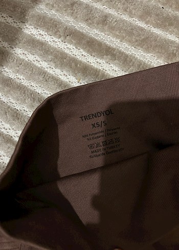 Kadın Kahverengi Pileli Normal Boy Tayt - Görsel 3