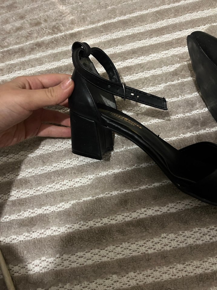 Kare Topuklu Siyah Kadın Ayakkabı - Görsel 2