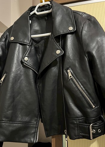 Siyah Deri Biker Ceket - Görsel 2