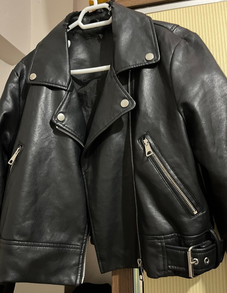 Siyah Deri Biker Ceket - Görsel 2