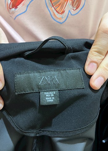 Zara S BEDEN TRENÇKOT Kemerli Siyah Kadın Uzun Trençkot - Görsel 5