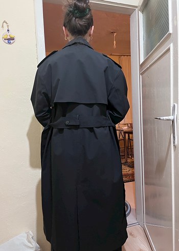 Zara S BEDEN TRENÇKOT Kemerli Siyah Kadın Uzun Trençkot - Görsel 2