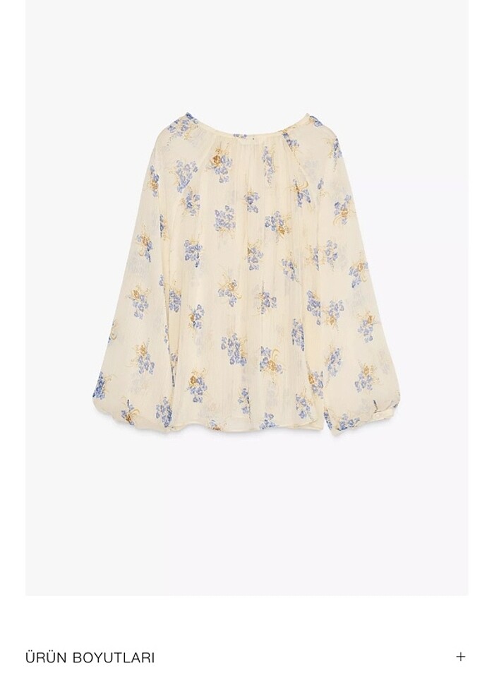 Zara yarı transparan çiçekli gömlek - Görsel 3
