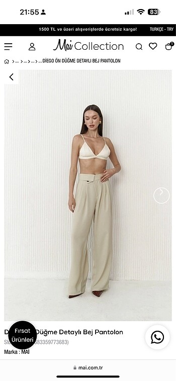 Mai collection bej pantolon