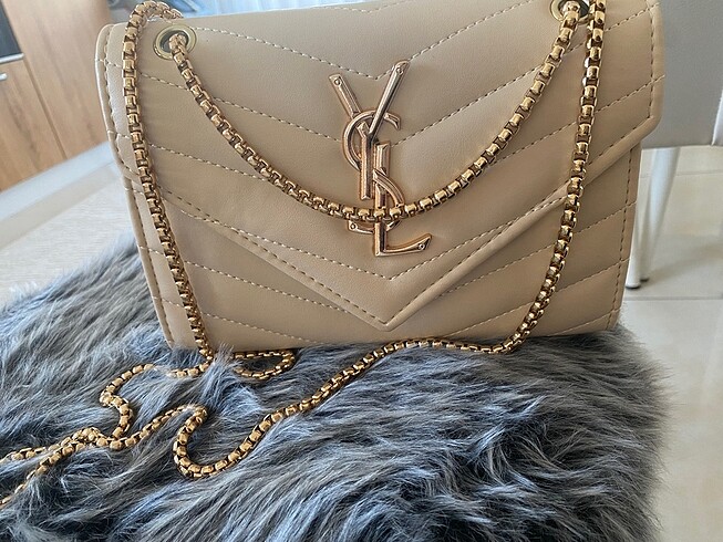 Beden camel Renk İthal YSL ÇANTA gold detaylı