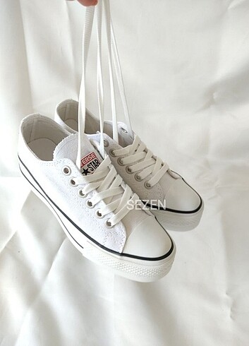 37 Beden Converse All Star beyaz Platform taban Topuk 4 cm Yüksek kali