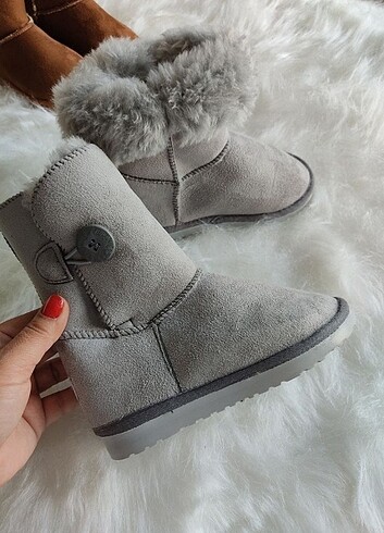 UGG çocuk süet bot  gri Süet içi peluş Şu geçirmez Kaymaz ta