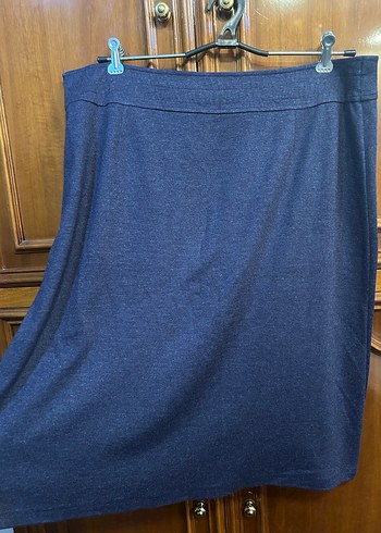 Mavi Midi yün kumaş Etek - Görsel 2