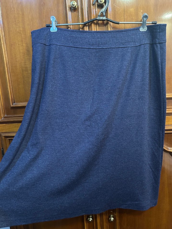 Mavi Midi yün kumaş Etek - Görsel 2