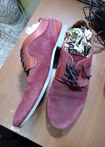 Bordo Süet Deri Erkek Klasik Ayakkabı - Görsel 2