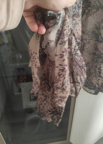 m Beden kahverengi Renk Drapeli Uzun Kollu Kahverengi Kadın Gömlek