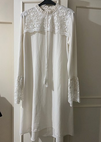 Dantel Detaylı Bohem Beyaz tunik - Görsel 3