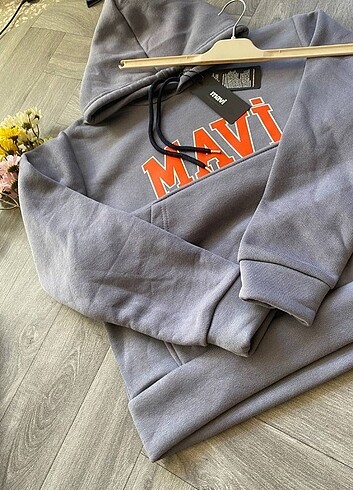 Unisex mavi sweatshirt