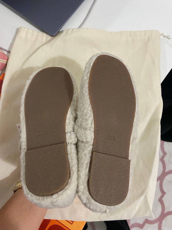 Bej Yün Detaylı çocuk Babet - Görsel 4