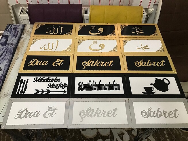 Beden altın Renk Dua setleri duvar tablosu