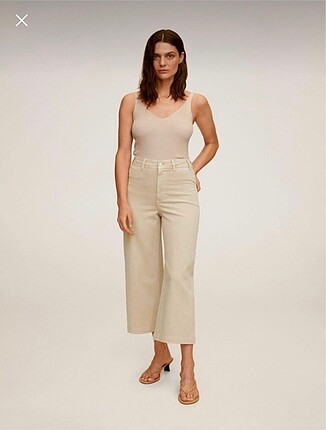 Mango bej culotte jean