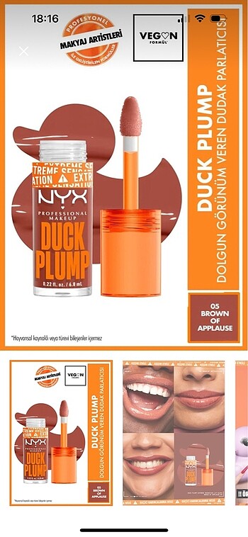 NYX NYX duck plump dudak parlatıcısı