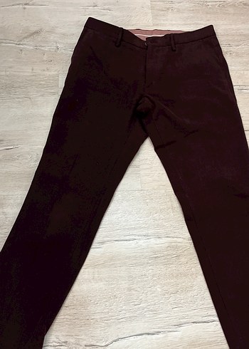 Massimo Dutti Bordo Erkek Süet Pantolon, Normal Boy,