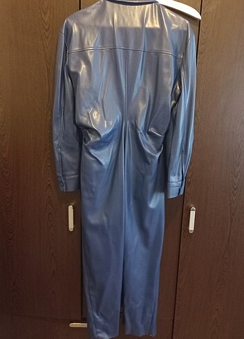 xl Beden mavi Renk Zara deri elbise