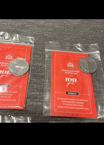 Beden kırmızı Renk Bereket Parası, Diş Kirası, Gri Madeni Para Seti