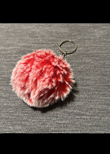 Kırmızı Peluş Kadın Anahtarlık