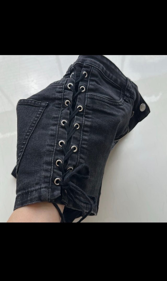 Siyah Kot Şort - Görsel 3