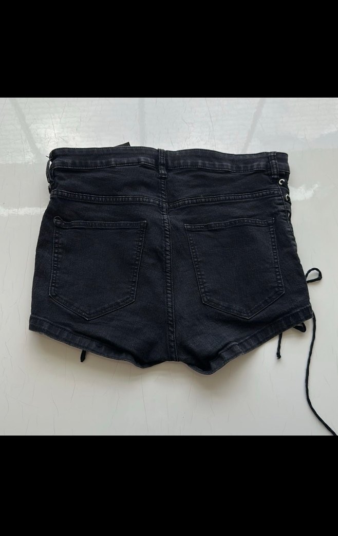 Siyah Kot Şort - Görsel 4